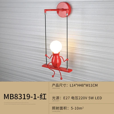 applique murale moderne en fer humanoïde luminaire décoratif d'intérieur - vue 17 sur 18