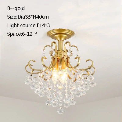 plafonnier led en cristal doré pour décoration moderne - vue 21 sur 22