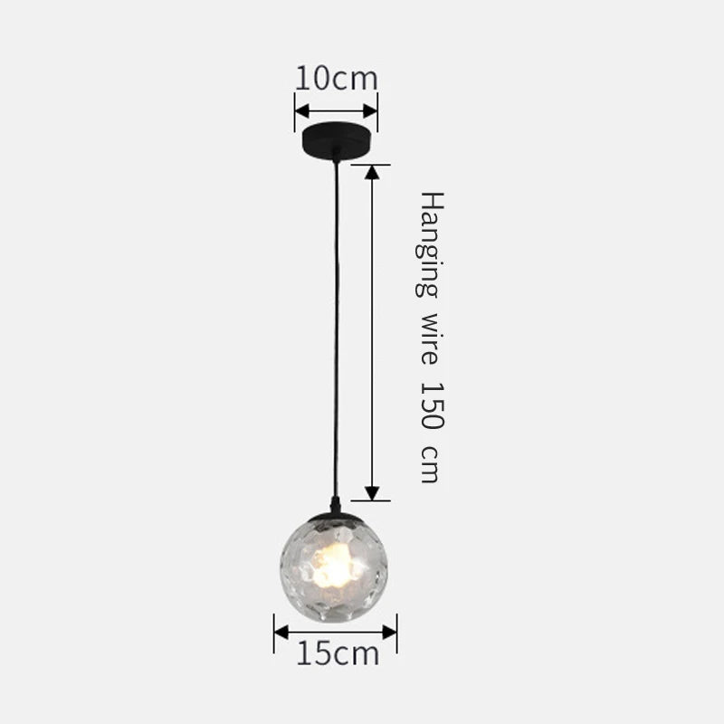 suspension de luxe nordique boule de verre décorative - vue 6 sur 10