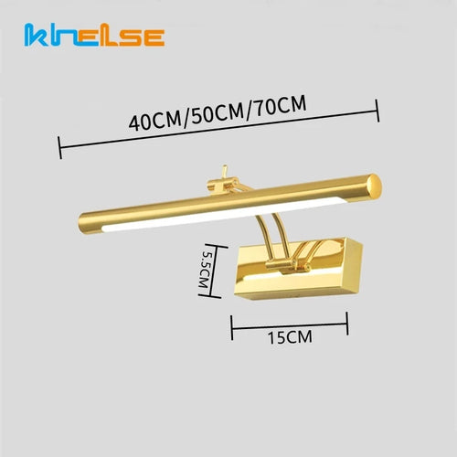 Applique murale led moderne étanche miroir cosmétique acier inox - vue 3 sur 9
