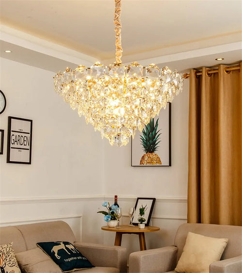 lustre suspendu à led en métal doré moderne et élégant pour éclairage intérieur - vue 4 sur 6