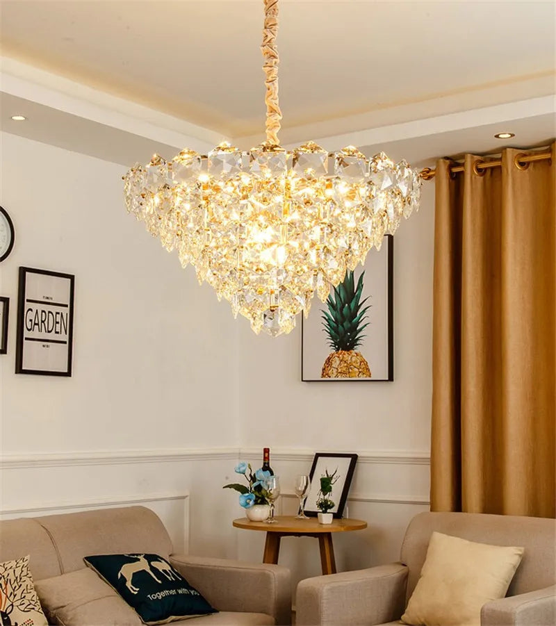 lustre suspendu à led en métal doré moderne et élégant pour éclairage intérieur - vue 4 sur 6