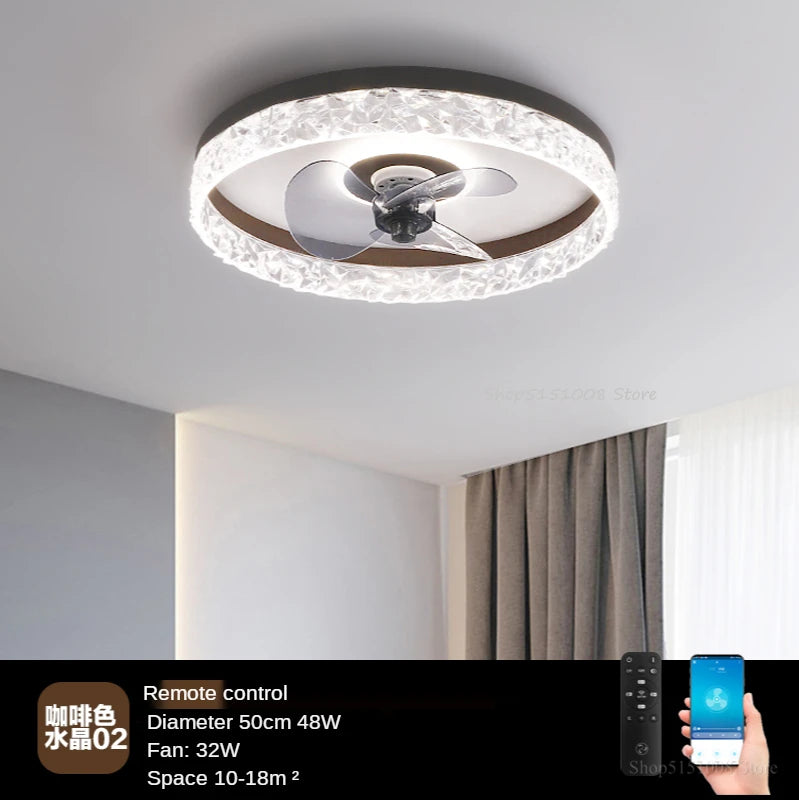 plafonnier moderne avec ventilateur et leds 3 couleurs - vue 18 sur 18