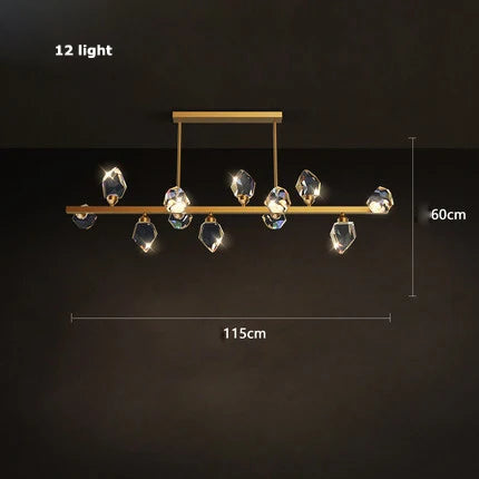 lustre en cristal et cuivre style art déco design moderne - vue 12 sur 22