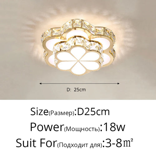 plafonnier led intelligent avec motif de fleur en cristal moderne - vue 11 sur 12