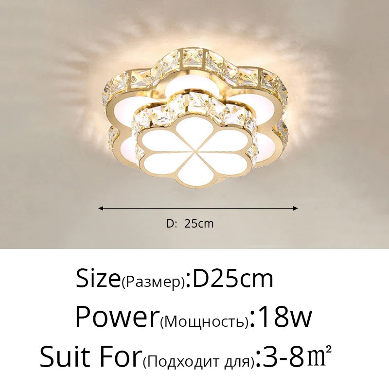 plafonnier led intelligent avec motif de fleur en cristal moderne - vue 11 sur 12