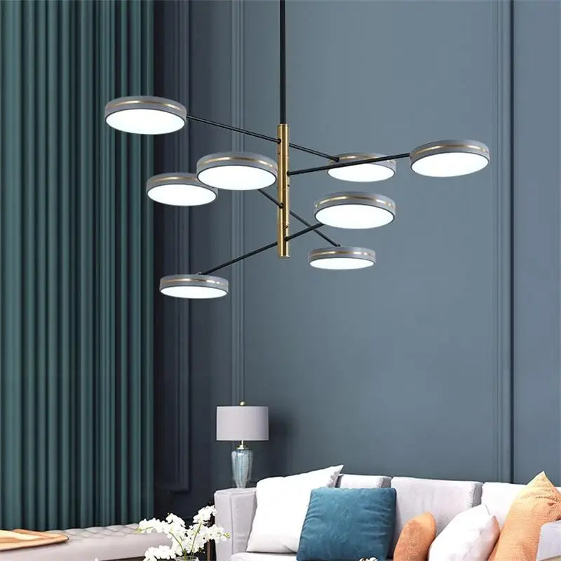 lustre led moderne décoration tuyau érigé éclairage intérieur - vue 5 sur 10