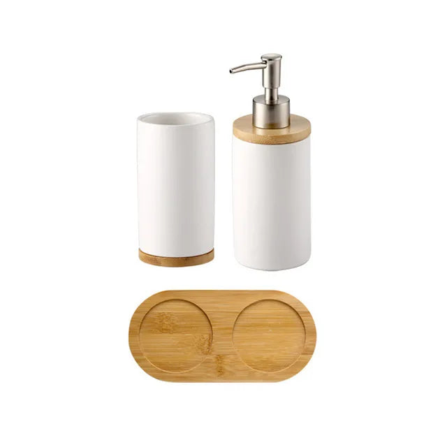 ensemble d'accessoires de salle de bain en céramique trois pièces design - vue 11 sur 21