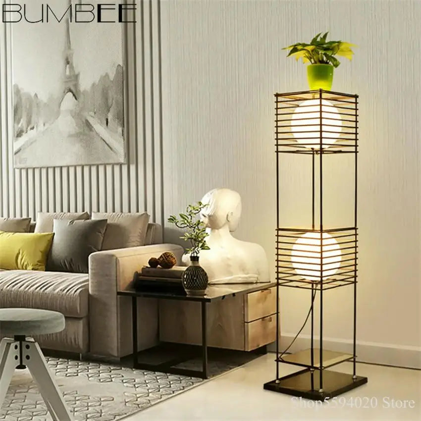 lampadaire led sur pied style chinois décoratif pour la maison - vue 6 sur 10