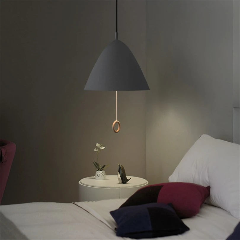 suspension design simple macaron avec interrupteur à tirer - vue 3 sur 10