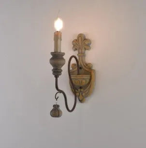 applique murale en bois et fer style vintage industriel - vue 9 sur 10