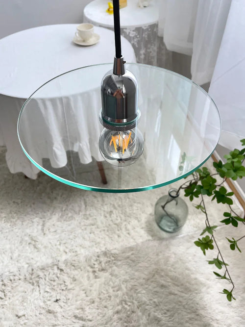 lustre rétro en verre clair suspendu pour décoration café bar - vue 4 sur 6