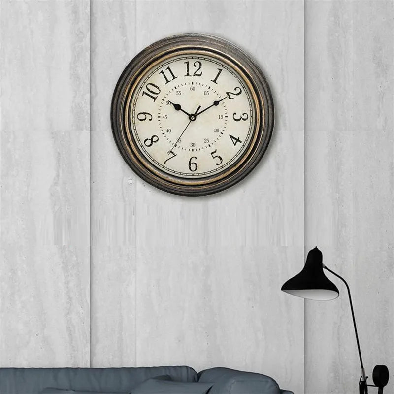 horloge murale silencieuse style antique rétro créative à quartz - vue 10 sur 11