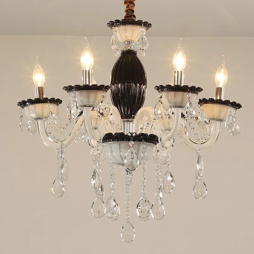 lustre moderne en cristal pour décoration intérieure lumineuse - vue 3 sur 6