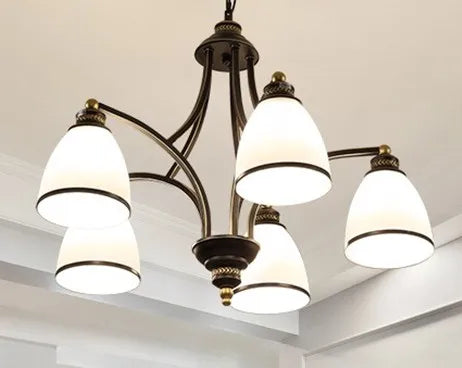 lustre classique en fer et verre pour décoration intérieure - vue 9 sur 16