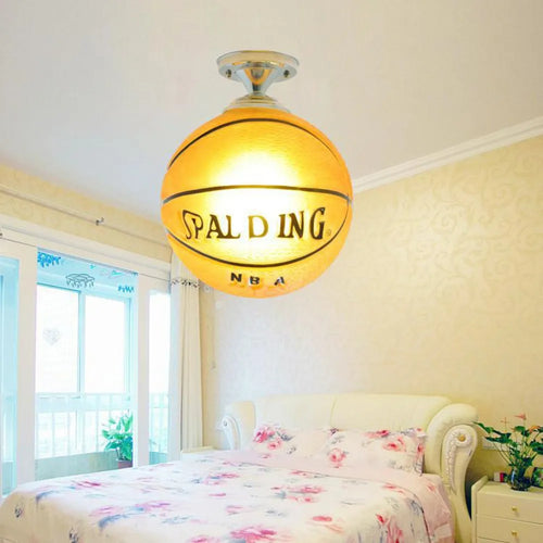 Ballon de Football LED plafonniers 220V E27 Football Bar Club plafonnier créatif enfants garçon chambre décoration luminaire - vue 9 sur 10