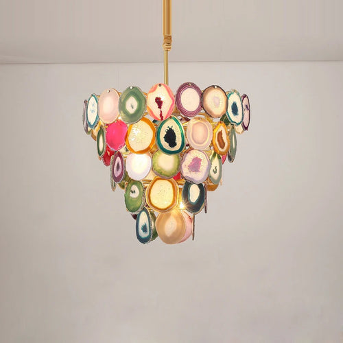 lustre design moderne en agate colorée pour intérieur - vue 2 sur 15