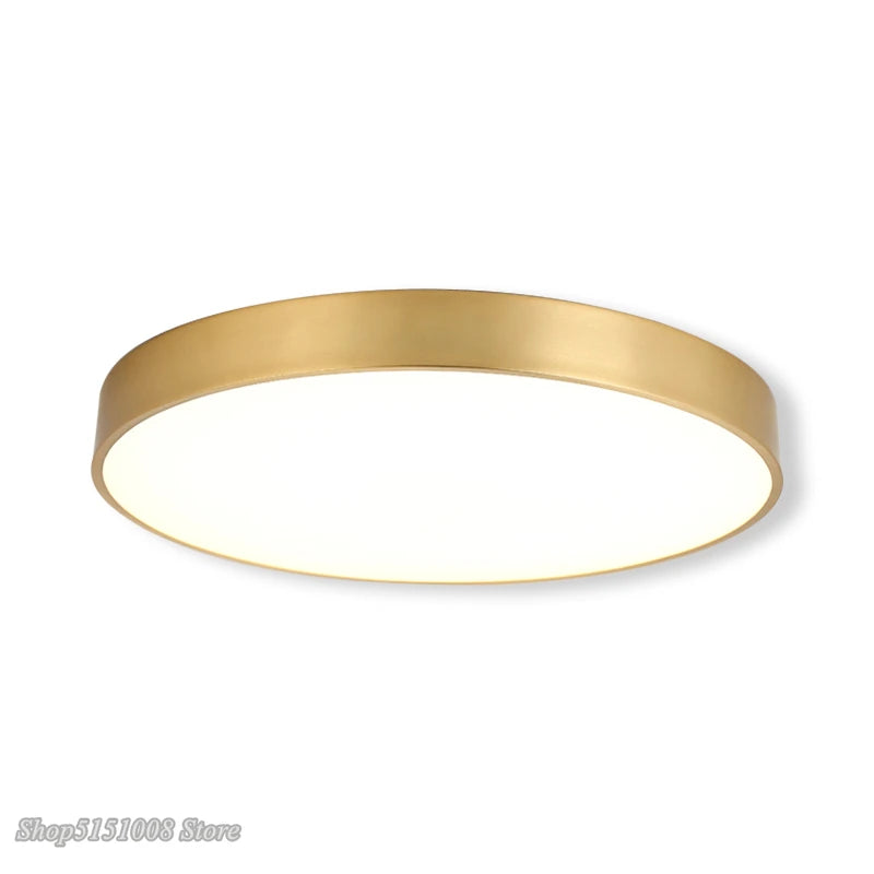 plafonnier led acrylique doré moderne ultrafin - vue 6 sur 10