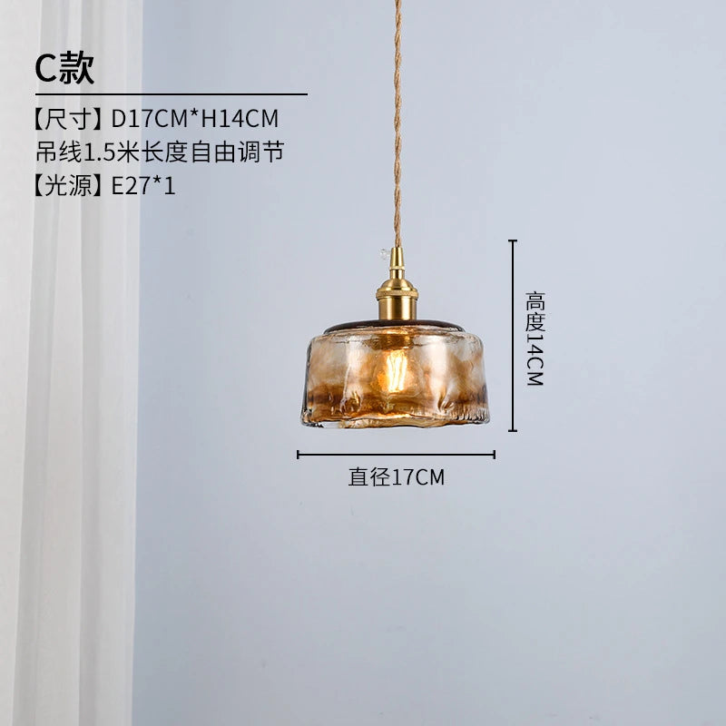 suspension en verre rétro style industriel pour intérieur décoratif - vue 9 sur 11