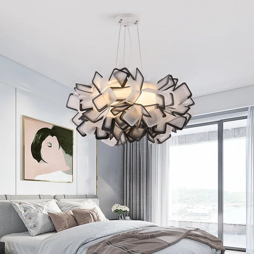 suspension fleur design italie led acrylique pour salon chambre - vue 3 sur 20