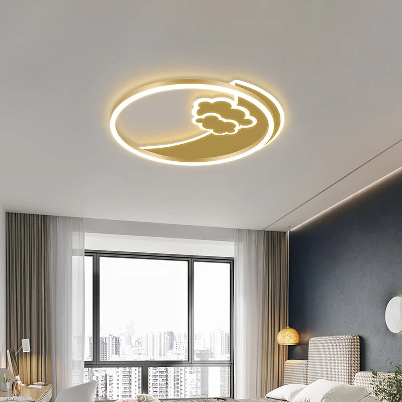 plafonnier rond en or avec télécommande pour intérieur - vue 6 sur 14