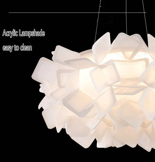 suspension fleur design italie led acrylique pour salon chambre - vue 4 sur 20