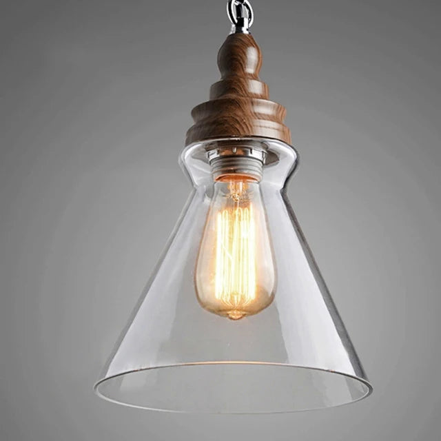 suspension rétro en bois avec éclairage led pour intérieur - vue 9 sur 9