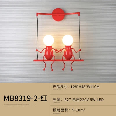 applique murale moderne en fer humanoïde luminaire décoratif d'intérieur - vue 8 sur 18