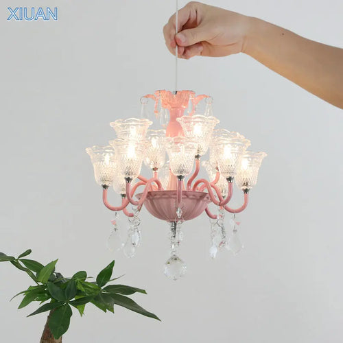 mini suspension créatives avec abat-jour en verre et cristal - vue 3 sur 21
