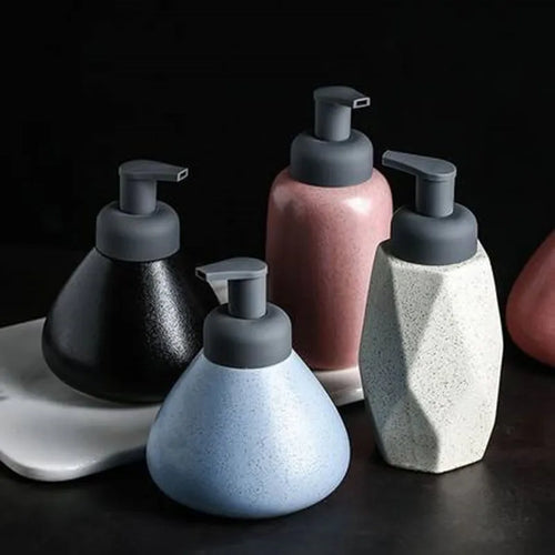 distributeur de savon en céramique mousse pressante pour salle de bain - vue 11 sur 18