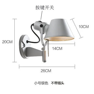 applique murale led moderne à bras long pliable et réglable pour lecture - vue 12 sur 16