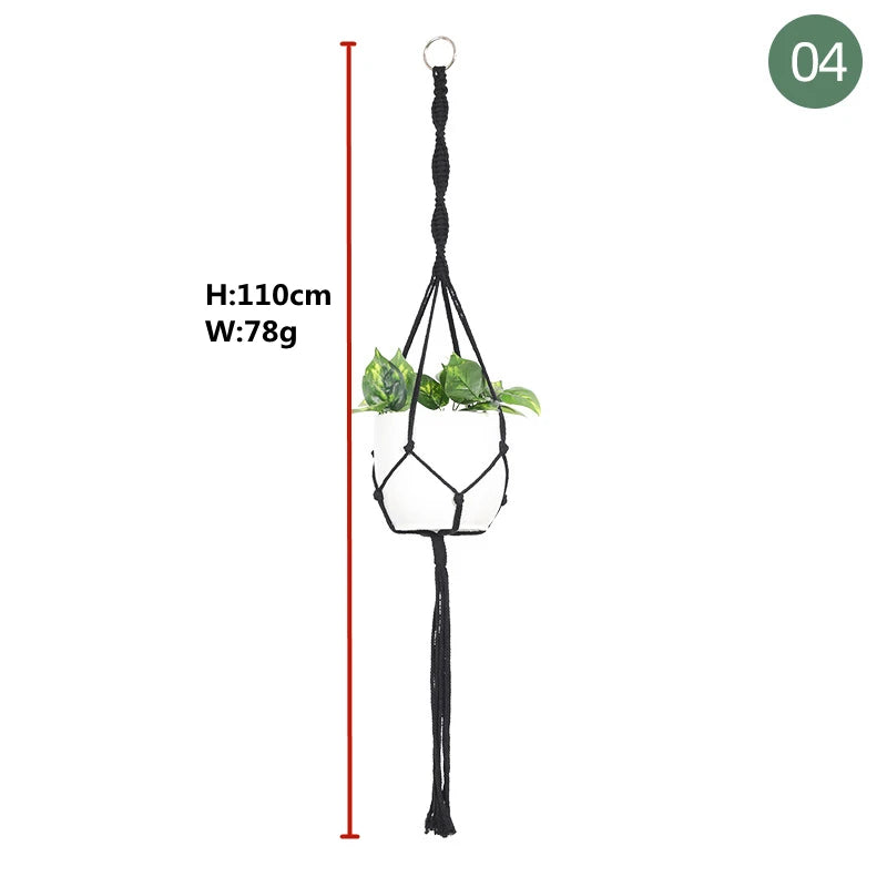 paniers suspendus en macramé pour plantes et décoration - vue 22 sur 30