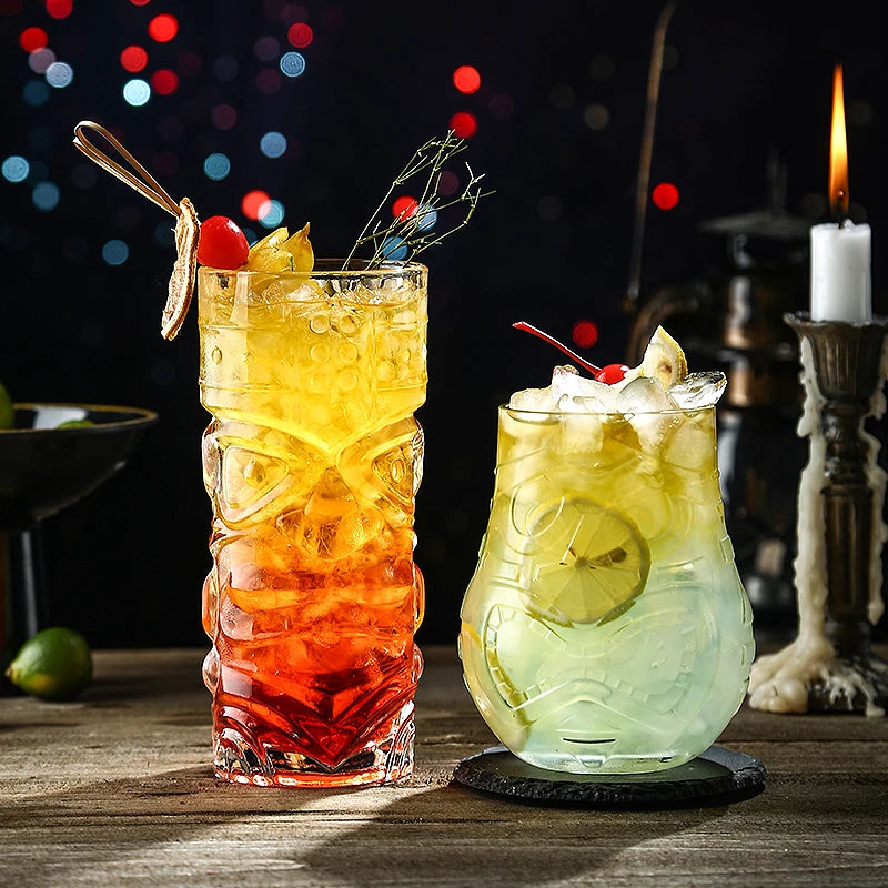 Mug tiki en verre style bar exotique cocktail - vue 6 sur 7