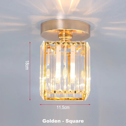 plafonnier cristal led lumières carré rond salon - vue 9 sur 11