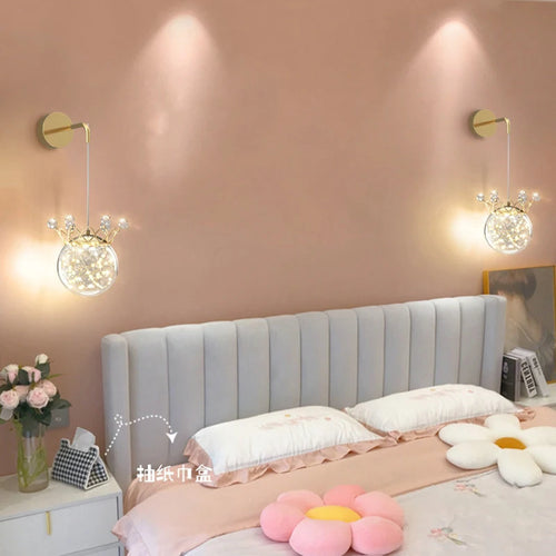 applique murale en forme de couronne de cristal avec gypsophile - vue 5 sur 10