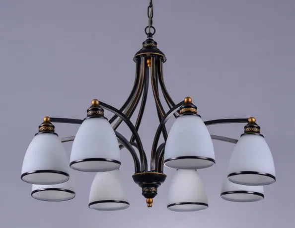lustre classique en fer et verre pour décoration intérieure - vue 15 sur 16