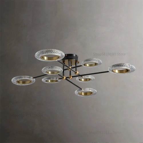 plafonnier led en cuivre avec abat-jour pmma haute transmission - vue 5 sur 8