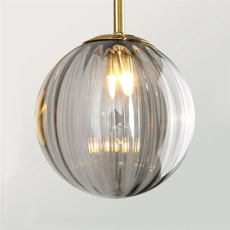 suspension LED en verre design moderne simpliste - vue 4 sur 12