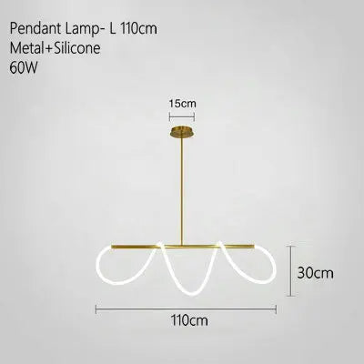 Creative Line Pendant Lamp with 360 degree Lighting for Bedroom Living room Dining room Kitchen lighting - vue 11 sur 11