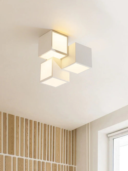 plafonnier carré créatif lumières led modernes décoration simple lustre luminaire - vue 5 sur 10