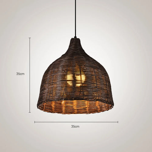 suspension en rotin et bambou pour décoration intérieure rusticité asiatique - vue 11 sur 16