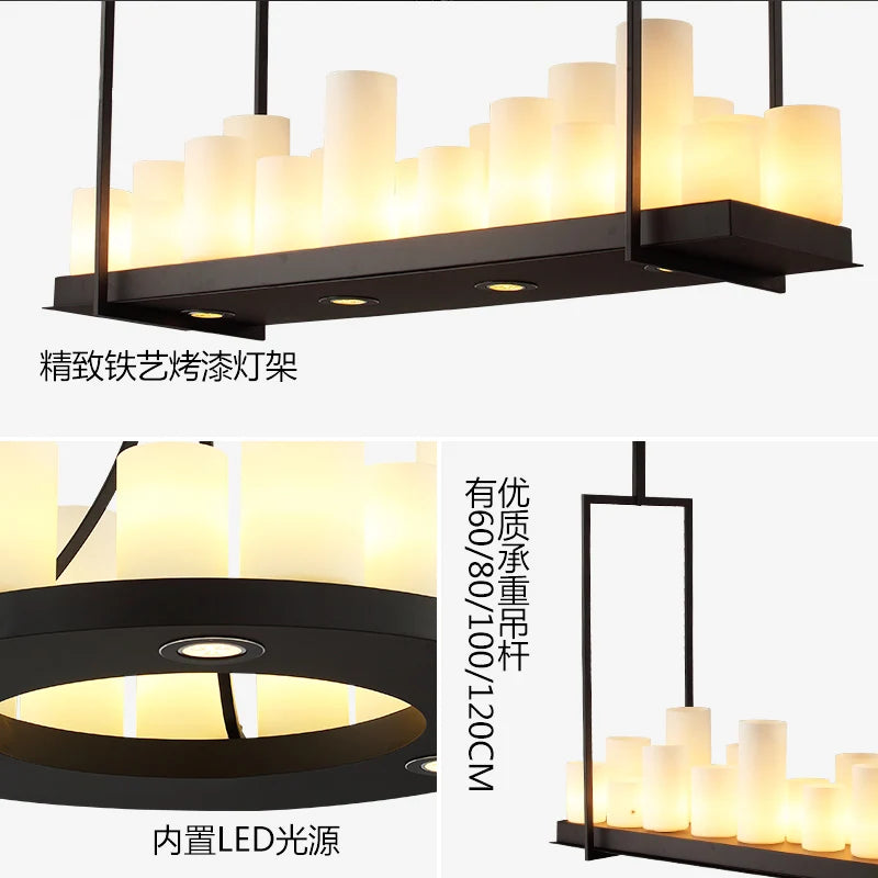 Nordique luxe salle à manger lustre intérieur salon table à manger lampes en verre simple cuisine île LED lustre éclairage - vue 5 sur 20
