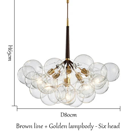 SANDYHA boule de verre bulle lustre haute qualité matériel lampadaire Art décoration de la maison LED lampe suspendue personnalité chambre E27 - vue 18 sur 18