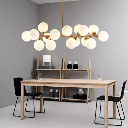 lampe design scandinave en verre laiteux avec support - vue 6 sur 10