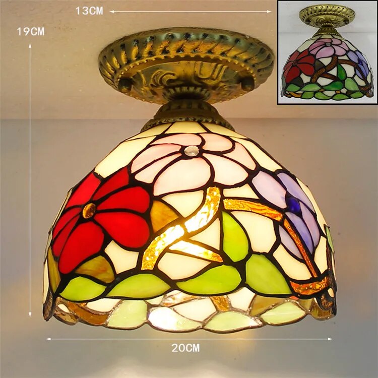 Plafonnier Led en verre créatif moderne avec ampoule 7W E27
