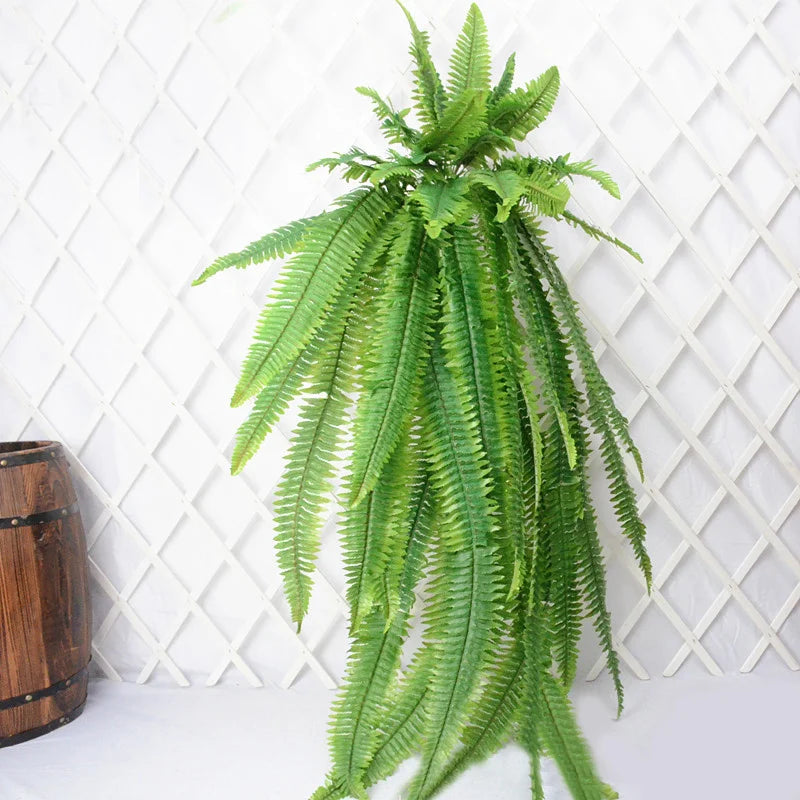 plantes artificielles suspendues grandes plantes tropicales en rotin décoratives - vue 4 sur 11