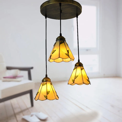 lampe de table tiffany moderne trois niveaux éclairage dôme décoratif - vue 10 sur 10