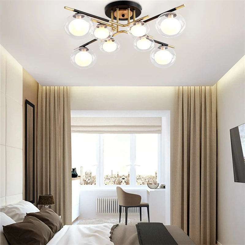 plafonniers nordiques simples luxe décoration maison luminaires suspendus - vue 5 sur 9