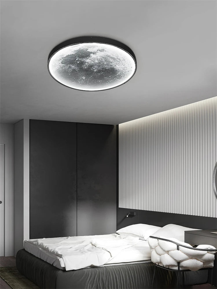 applique murale moderne led lune décoration luxe art - vue 5 sur 10