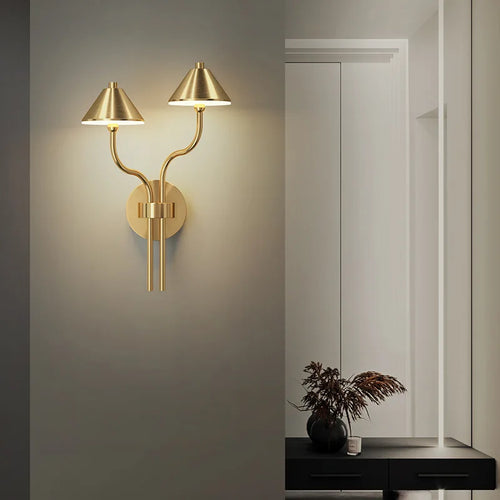 applique murale à led en forme de champignon en cuivre moderne - vue 2 sur 10